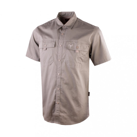 WBM325 LARGE TWILL VENTED S/S SHIRT KHAK