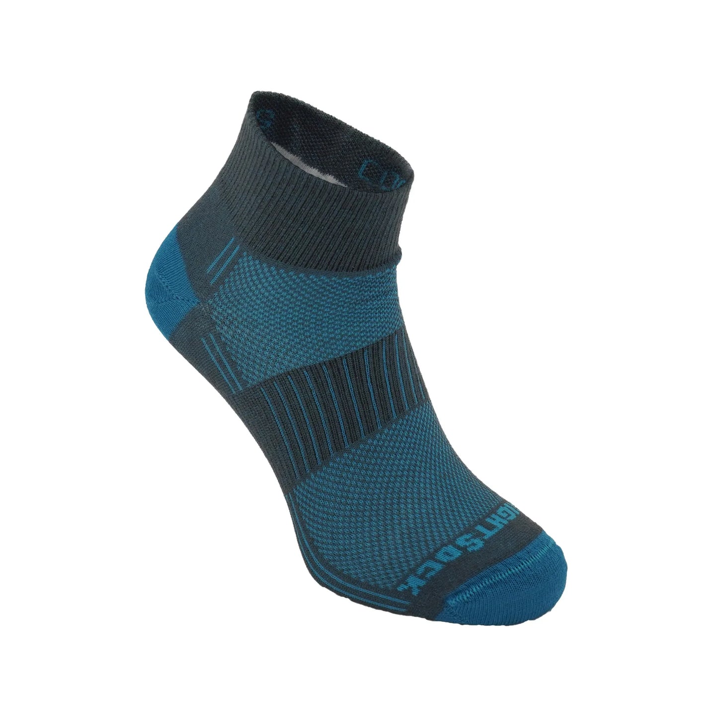 WRIGHT SOCK COOLMESH QTR ASH TURQUOISE