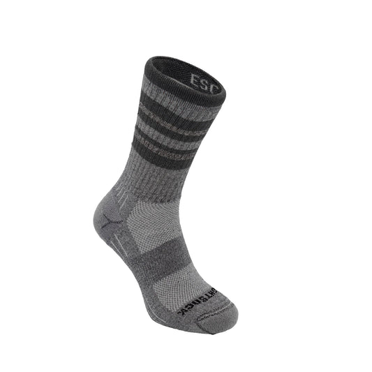 WRIGHT SOCK ESCAPE CREW ASH TWIST STRIPE