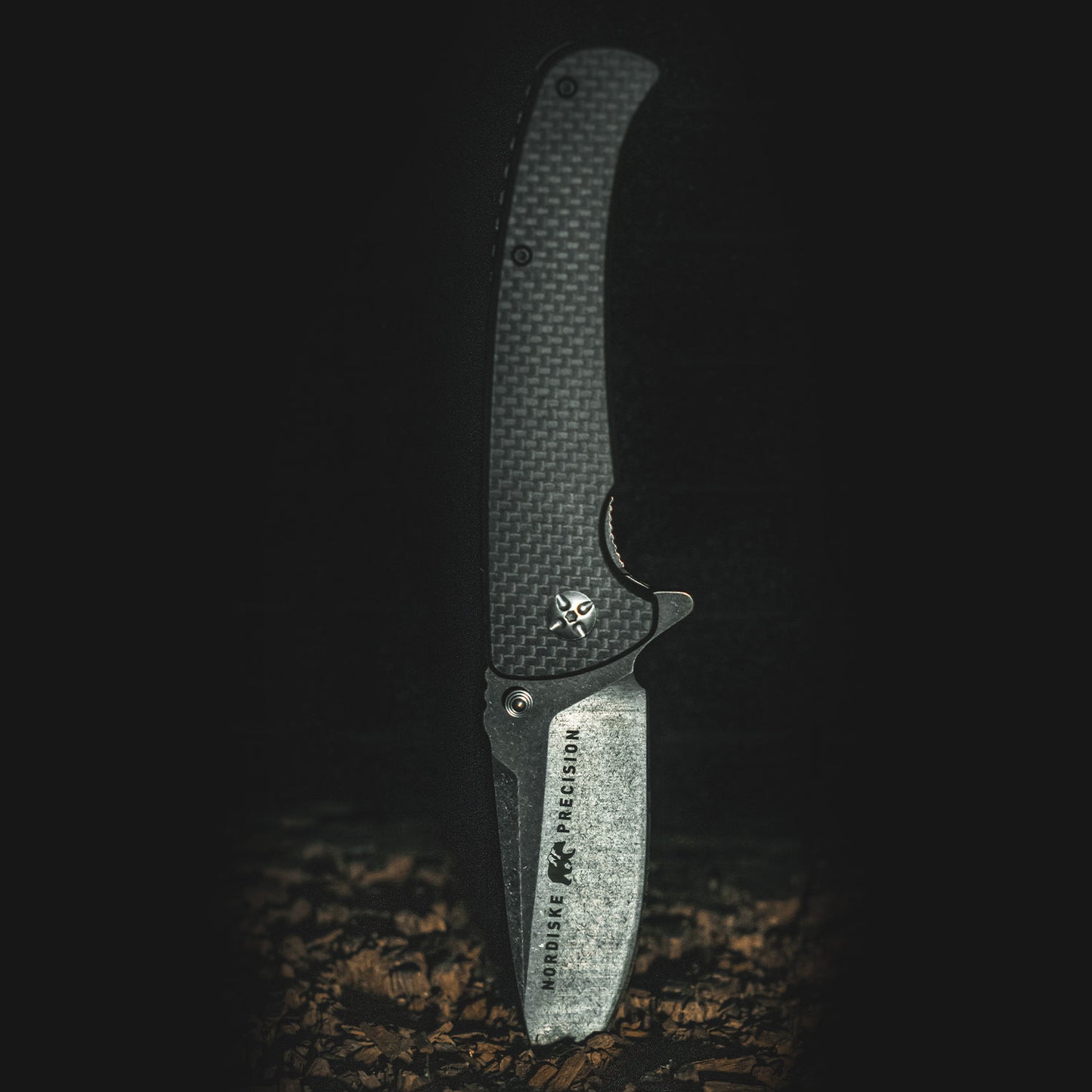 NORDISKE KNIFE FOLDER CARBON HANDLE 440