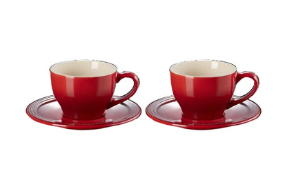 LE CREUSET ESPRESSO & SAUCER CERISE