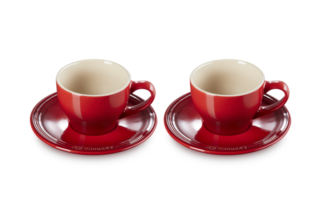 LE CREUSET ESPRESSO & SAUCER CERISE