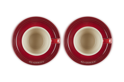 LE CREUSET ESPRESSO & SAUCER CERISE