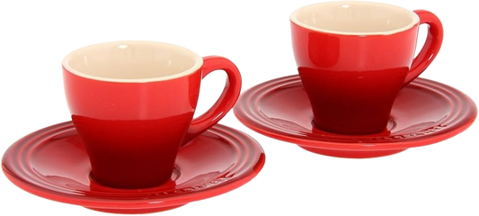 LE CREUSET ESPRESSO & SAUCER CERISE