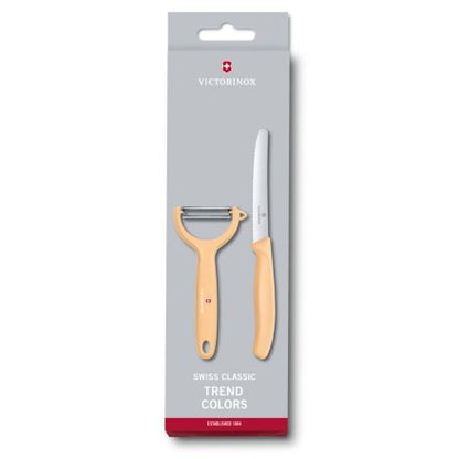 VICTORINOX PARING KNIFE+PEELER L/ORANGE