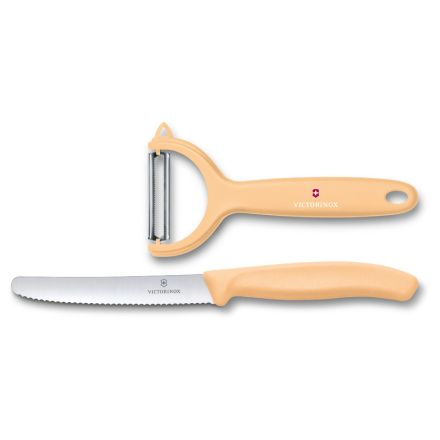 VICTORINOX PARING KNIFE+PEELER L/ORANGE