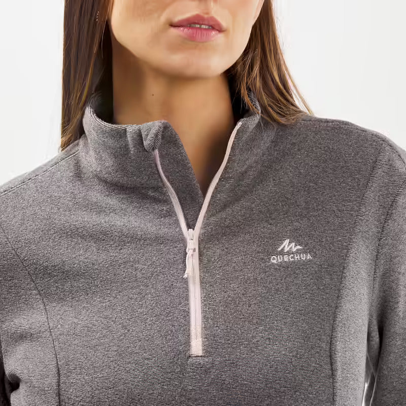 Quechua Women’s hiking fleece Grey Stripes- mh100